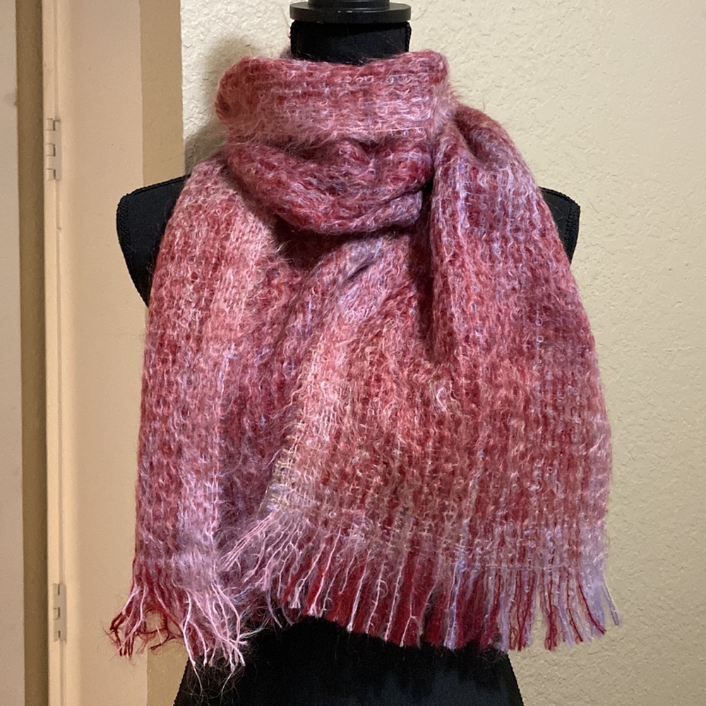 💎RARE💎🆕Genuine Scottish Mohair Pink/Purple Scarf